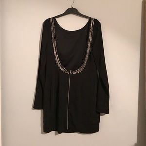 Black backless cocktail dress