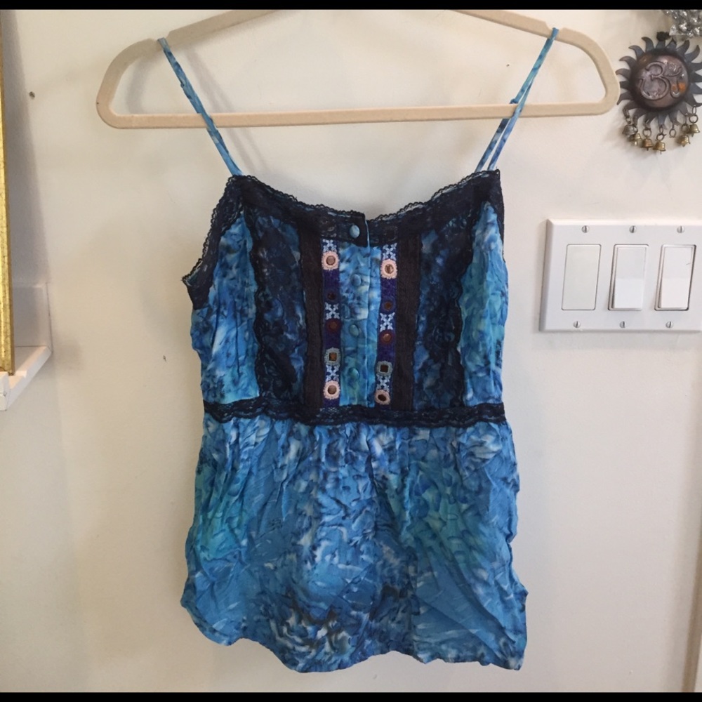 SOLD Free People Embellished Tie Dye Top