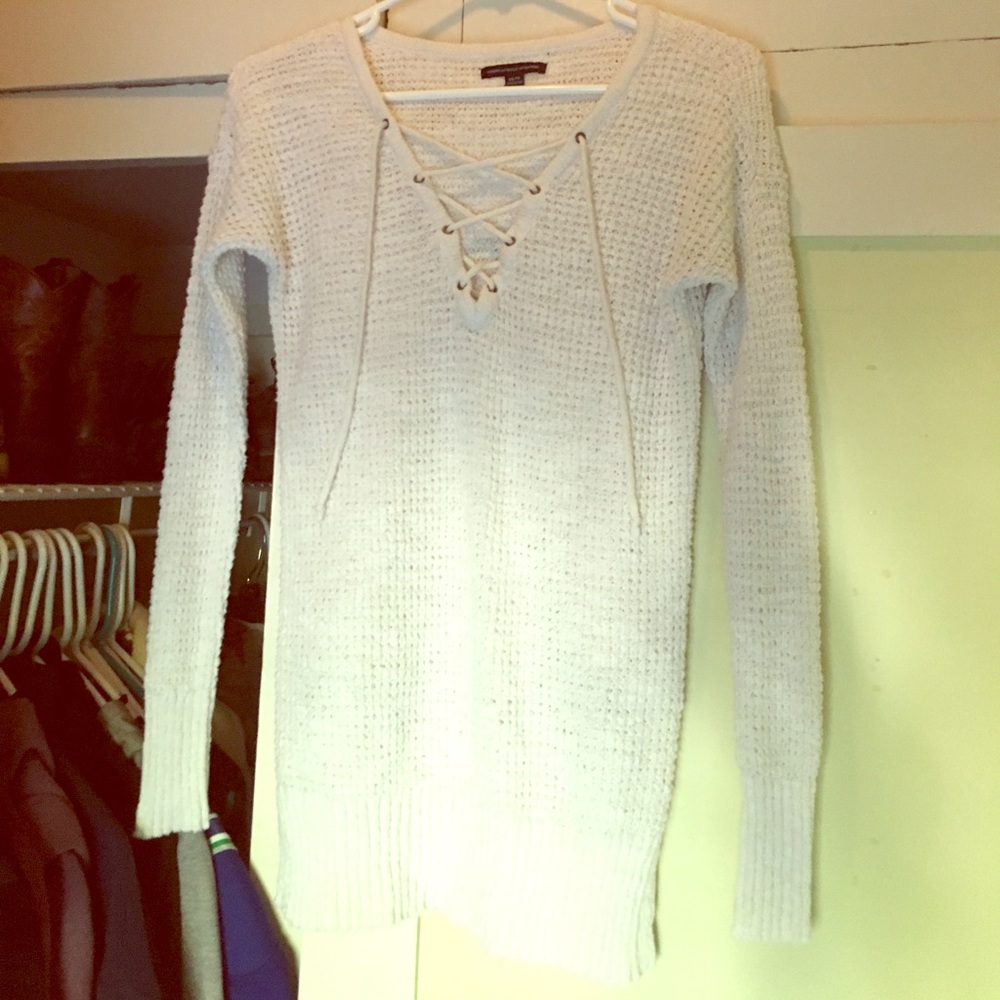 American Eagle long knotted sweater (XS)