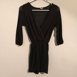 Black knit romper