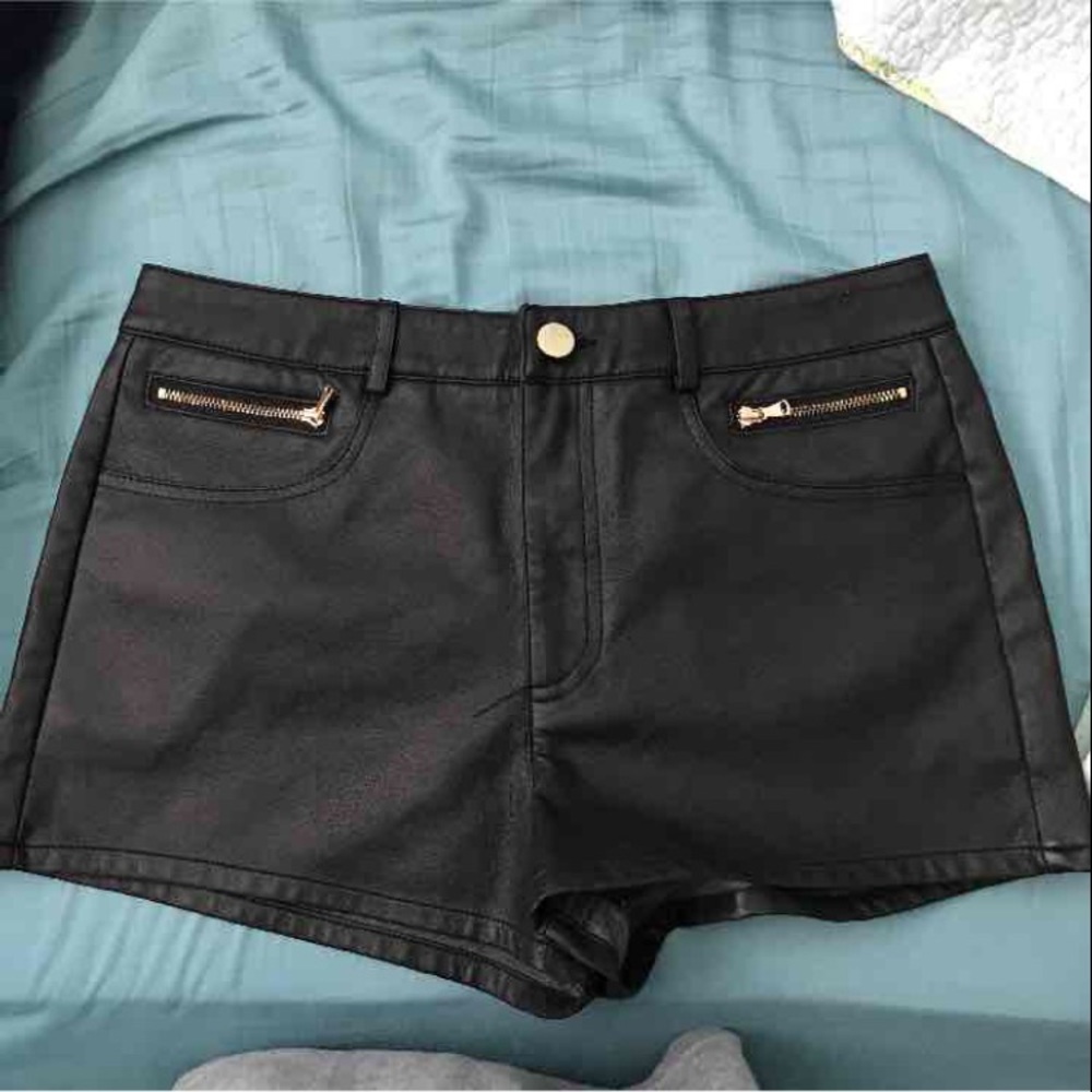 Leather shorts