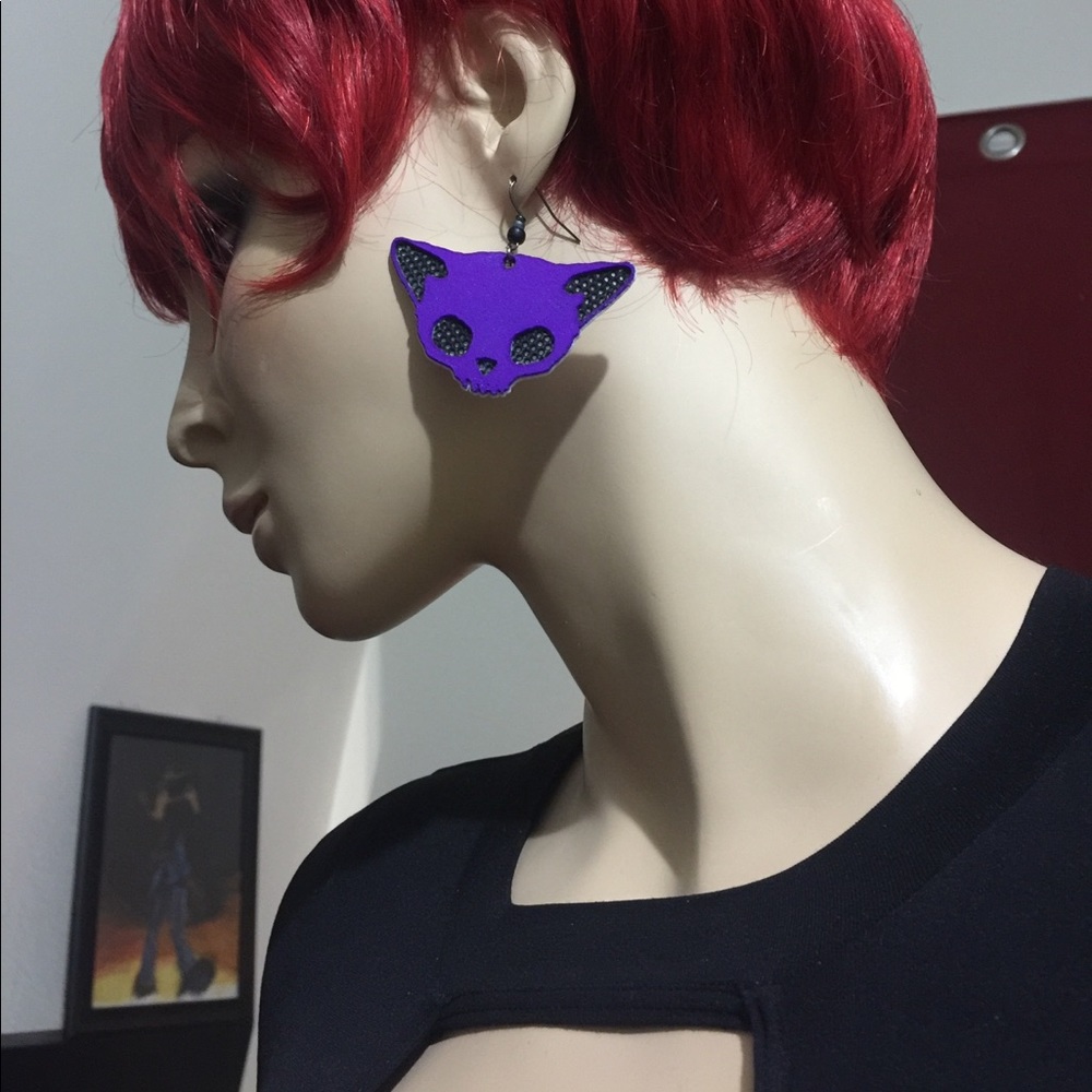KittySkull earrings - Picture 2 of 2