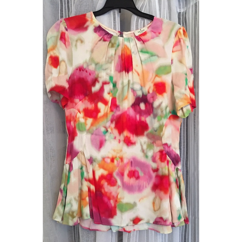 KATE SPADE NEW YORK peplum top blouse size 8