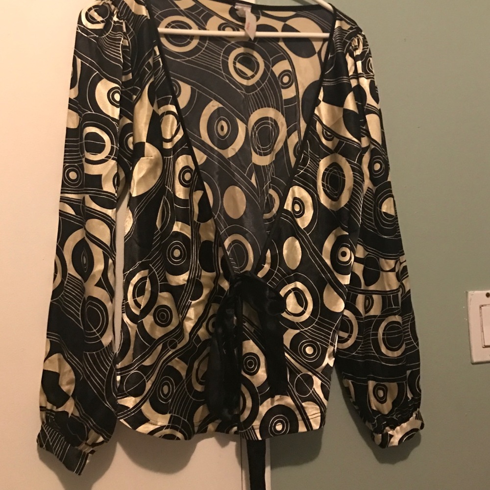 Wrap silk top
