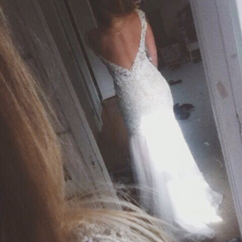 White lace prom dress