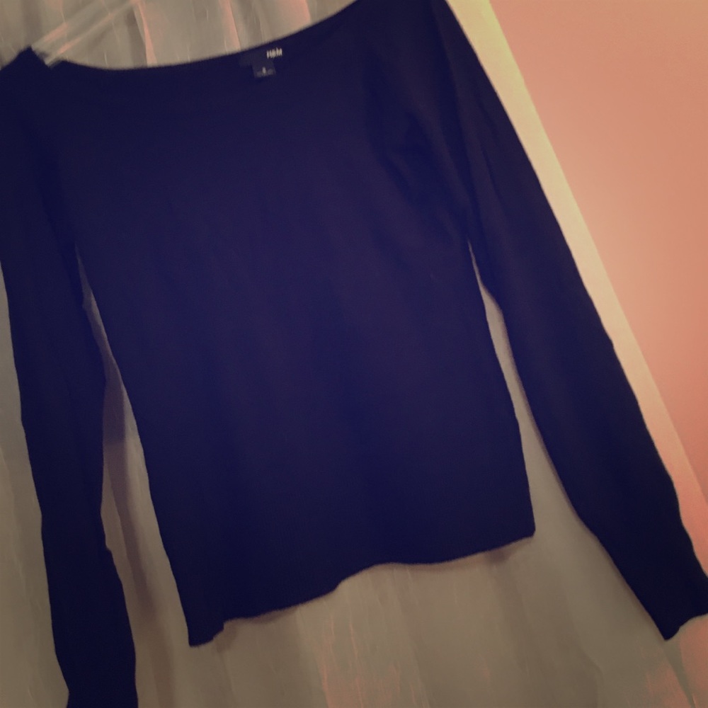 Black Boat Neck Sweater