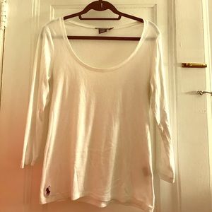 Ralph Lauren Sport white scoop neck shirt