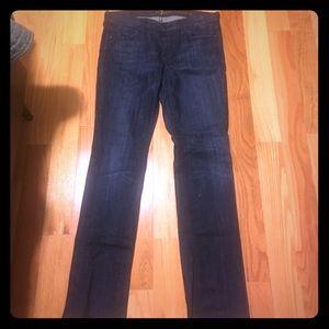 7 for all mankind, straight leg dark jeans