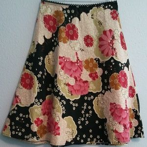 Floral cotton blend skirt