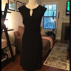 Black sheath dress with keyhole, size 10