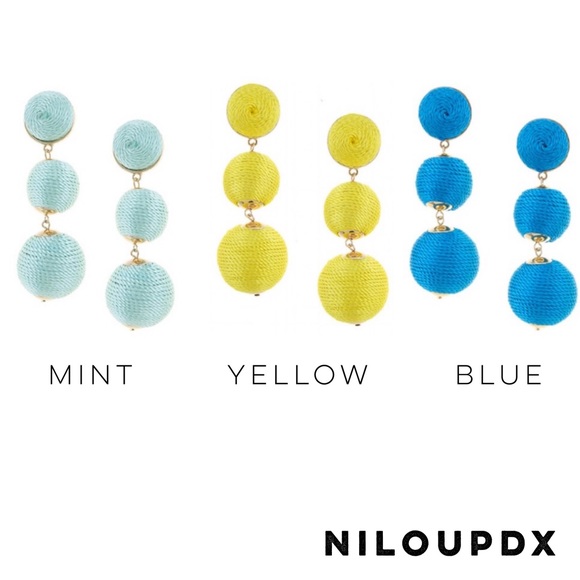 Silk Threaded Bon Bon crispin style earrings - Picture 2 of 5