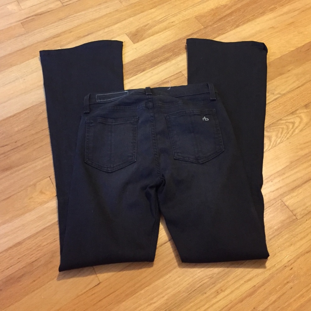Rag & Bone High Rise Bell Jeans in Washed Black
