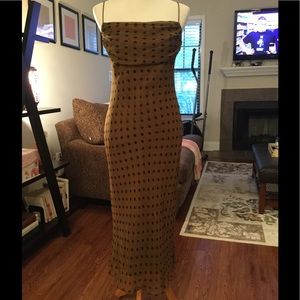 Tan and black cocktail dress, size 8