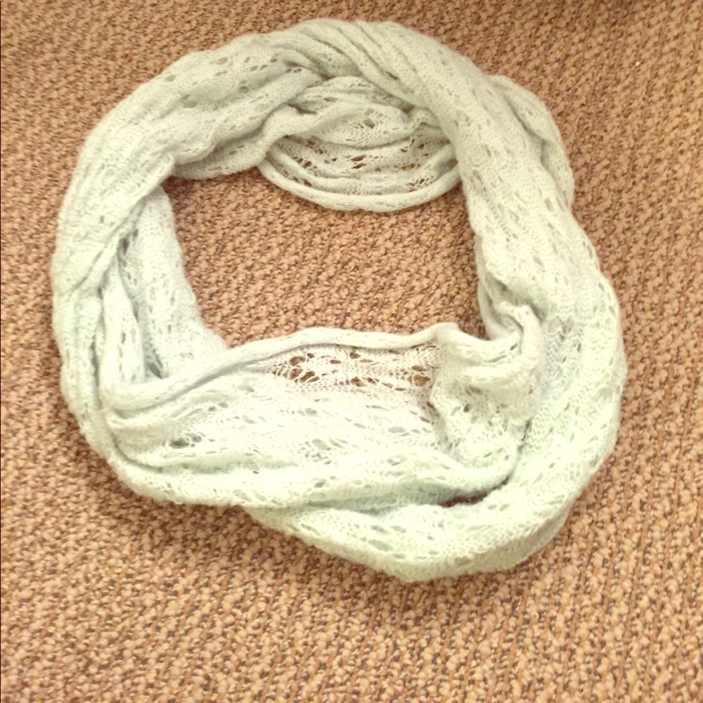Light green lace infinity scarf
