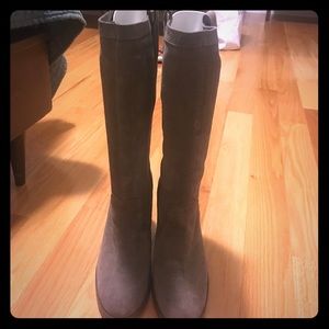 Ralph Lauren grey suede heeled boots