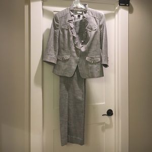 White House Black Market trendy grey pants suit