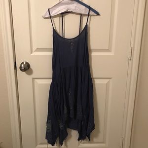 Free people intimately blue and silver dress