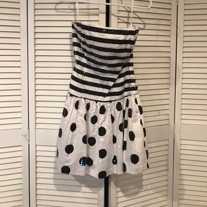 Black and white polka dot Betsy Johnson dress