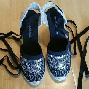 Montego Bay Club Ribbon Tie Espadrille Wedges