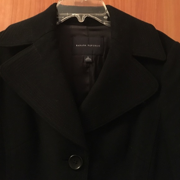 Banana Republic small black wool pea coat - Picture 2 of 4