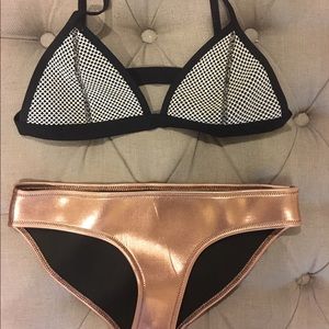 TRIANGL Swimwear! Bronze bottoms paired with top!