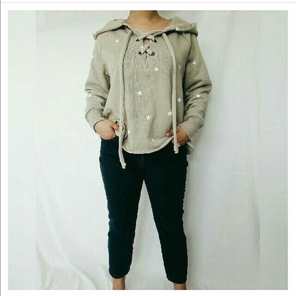 Beige/ Tan Wildfox Football Star Hutton Sweatshirt