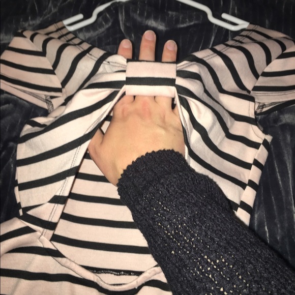 Open Back Striped Peplum Top - Picture 3 of 4