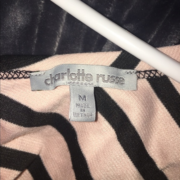 Open Back Striped Peplum Top - Picture 4 of 4