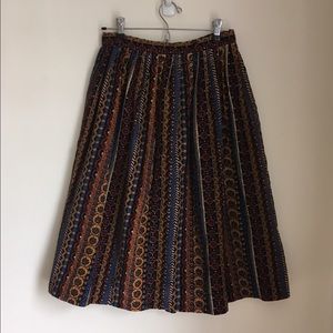 Vintage Printed Corduroy Skirt