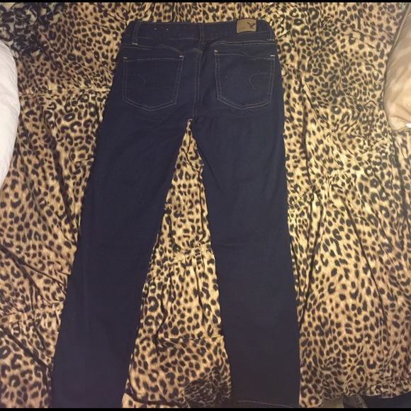 American Eagle Dark Wash Jegging Crop SuperStretch - Picture 1 of 3