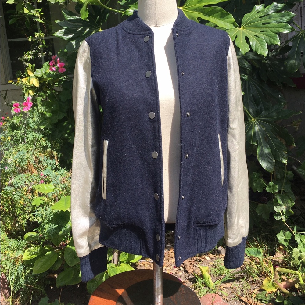 Gold sleeves varsity jacket