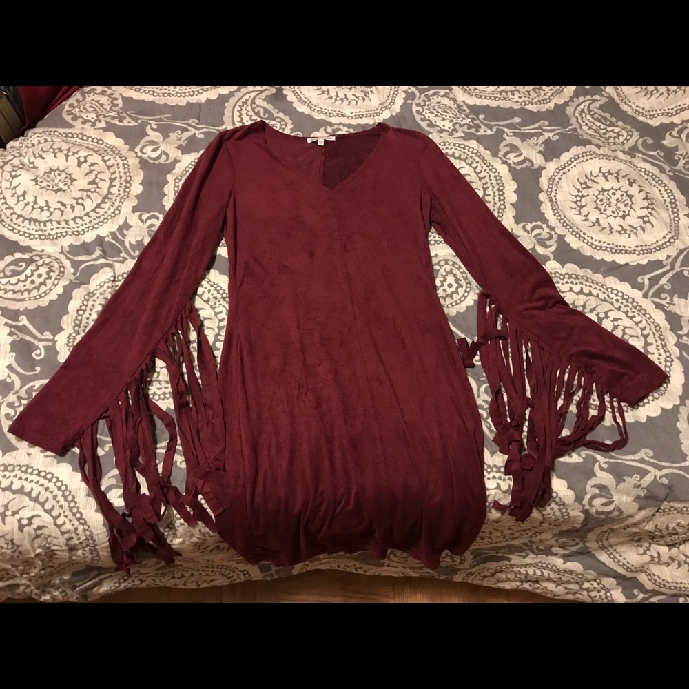 Suede mini with fringe