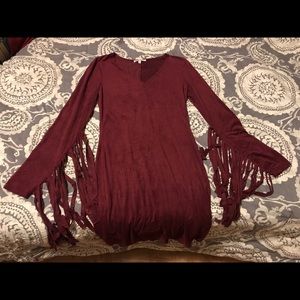 Suede mini with fringe