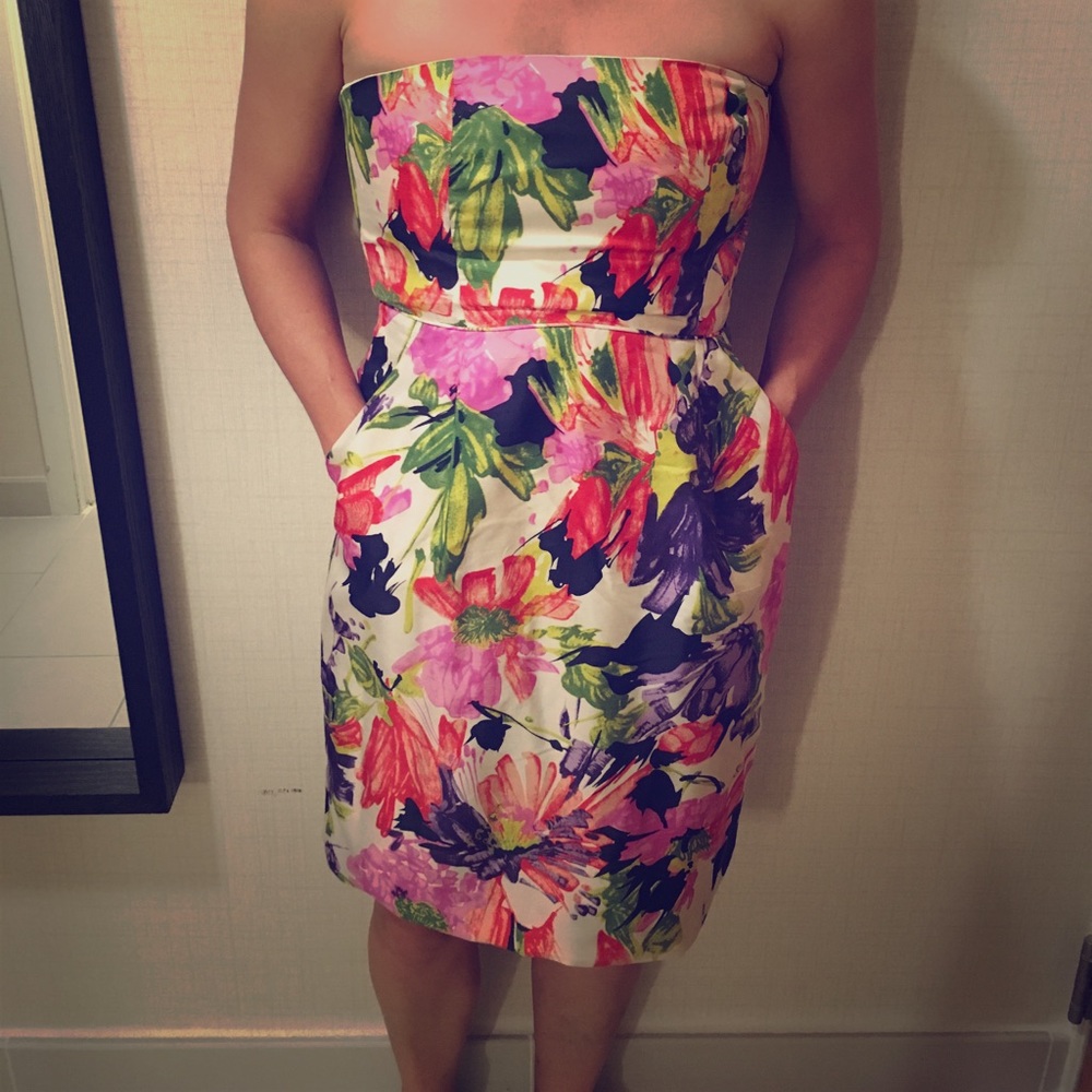 Strapless floral dress