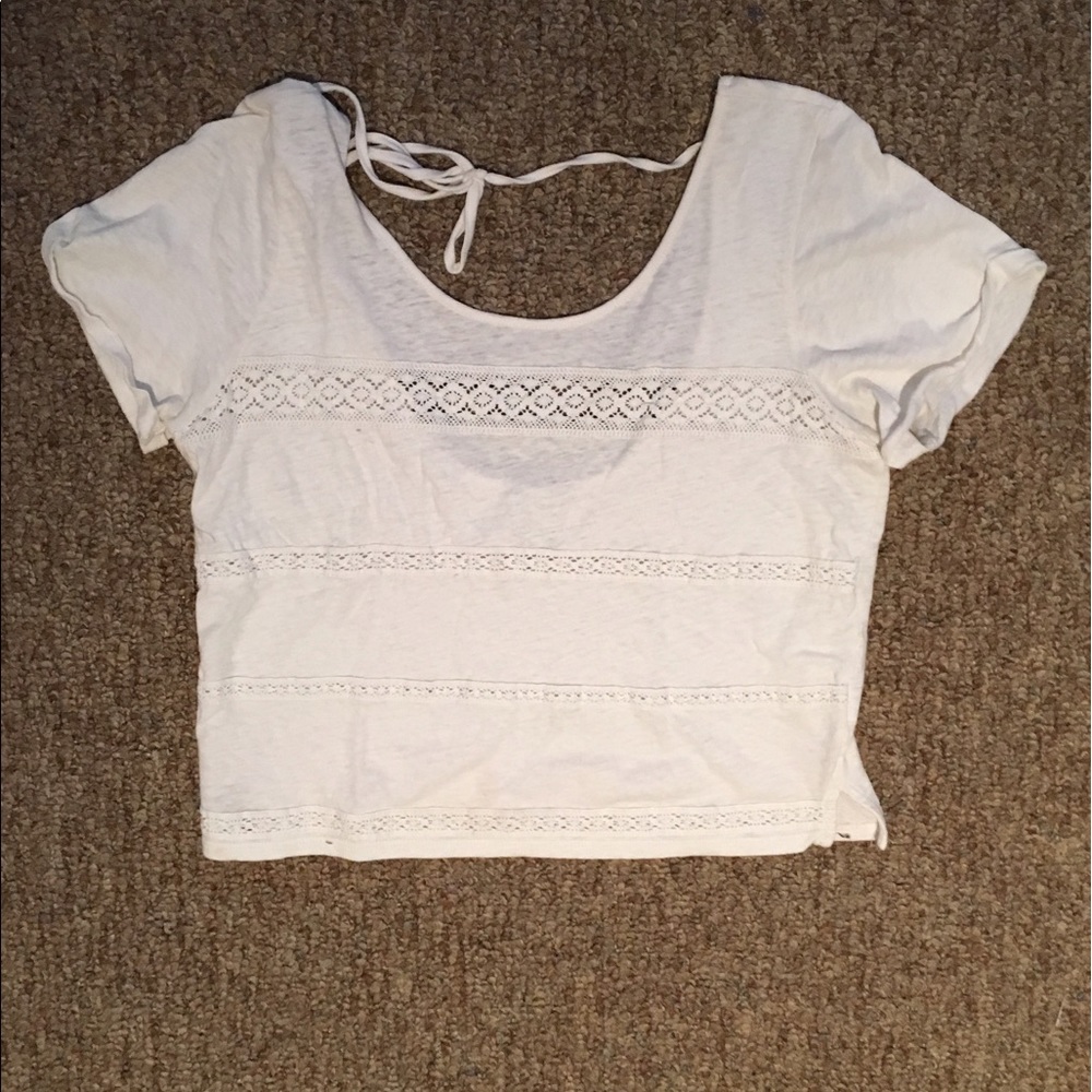 White open back crop top