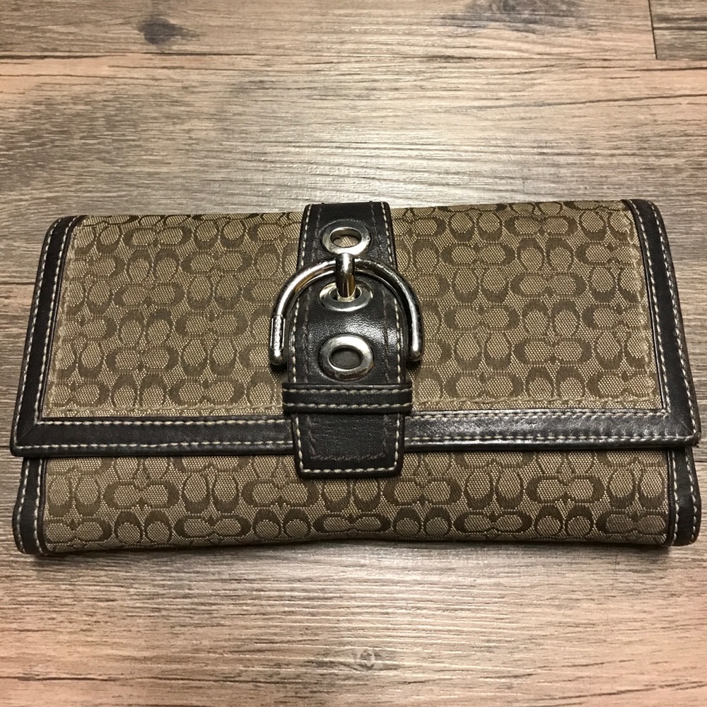 Coach Signature Checkbook Wallet
