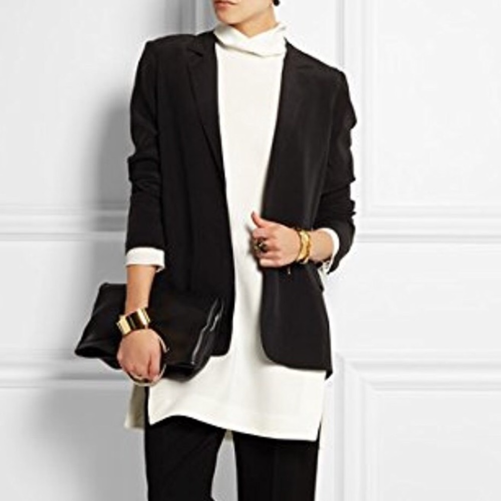 Equipment Mitchell Silk Blazer Black sz XS