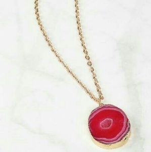 Brushed agate stone pendant