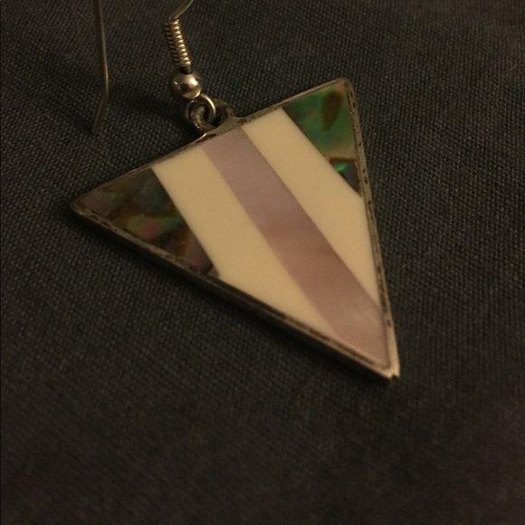 Vintage Alpaca silver triangle earrings - Picture 5 of 6