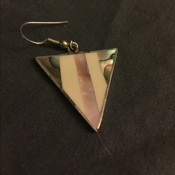 Vintage Alpaca silver triangle earrings - Picture 6 of 6