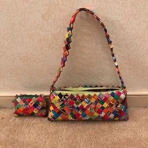 Recycled juice box Purse and coin purse