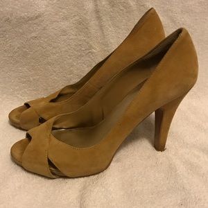 Nine West Suede Peep Toe Heels