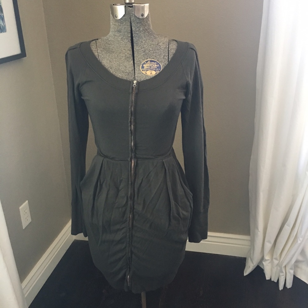 LAmade green zipper bodycon dress