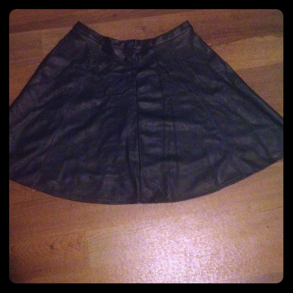 jet black leather skirt