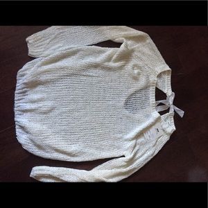 Cute open back bow sweater