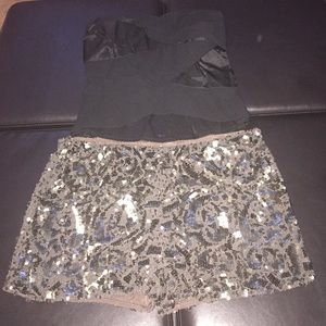 PURE 1 Khaki sequins shorts