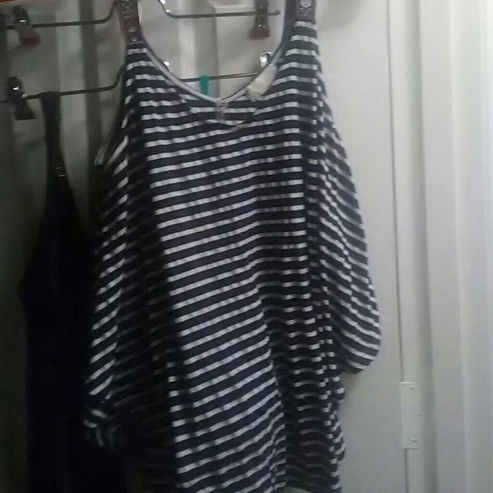 Striped Embroidered Tank