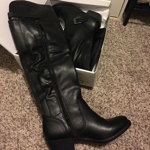 Black knee high boots