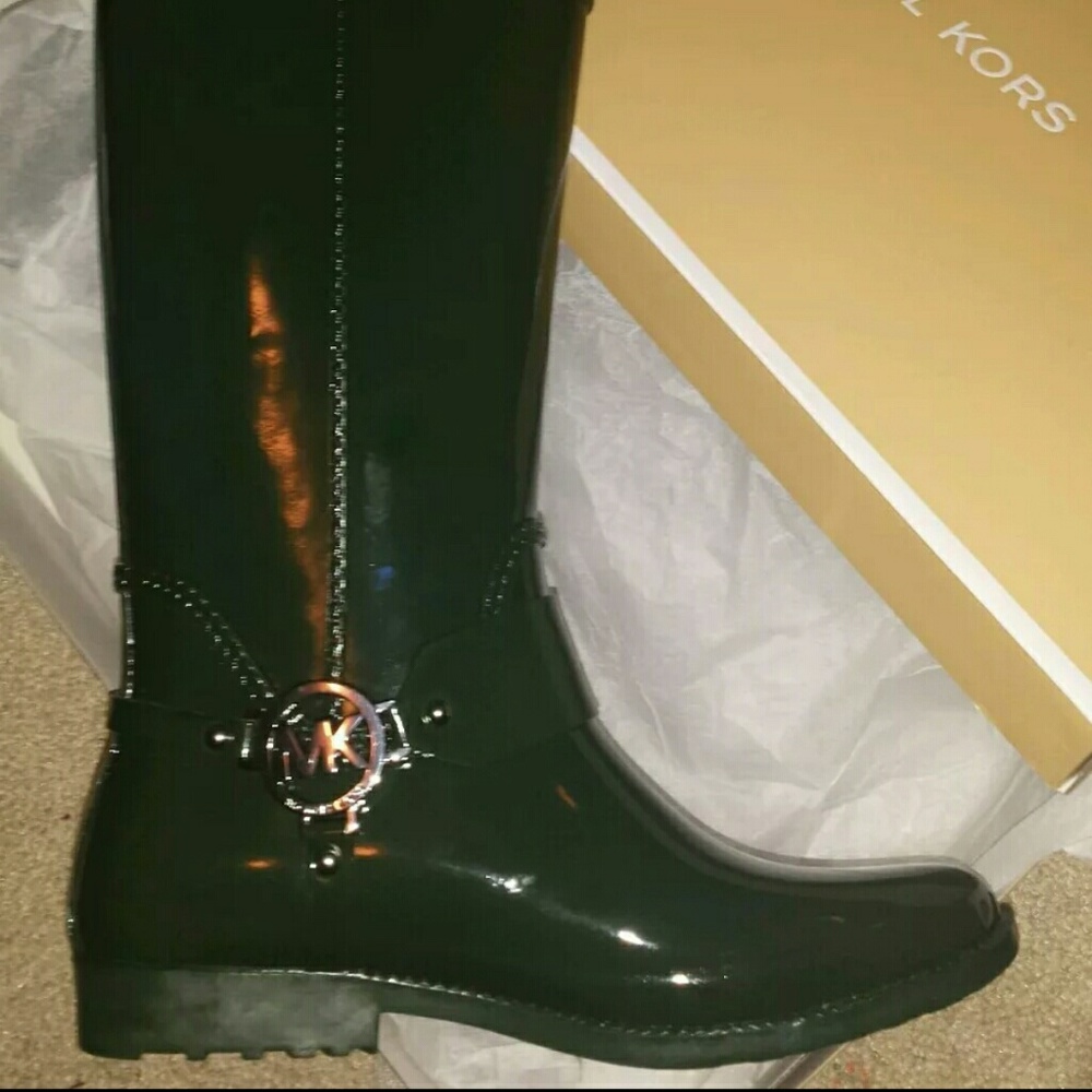Michael kors fulton hunter green rain boots