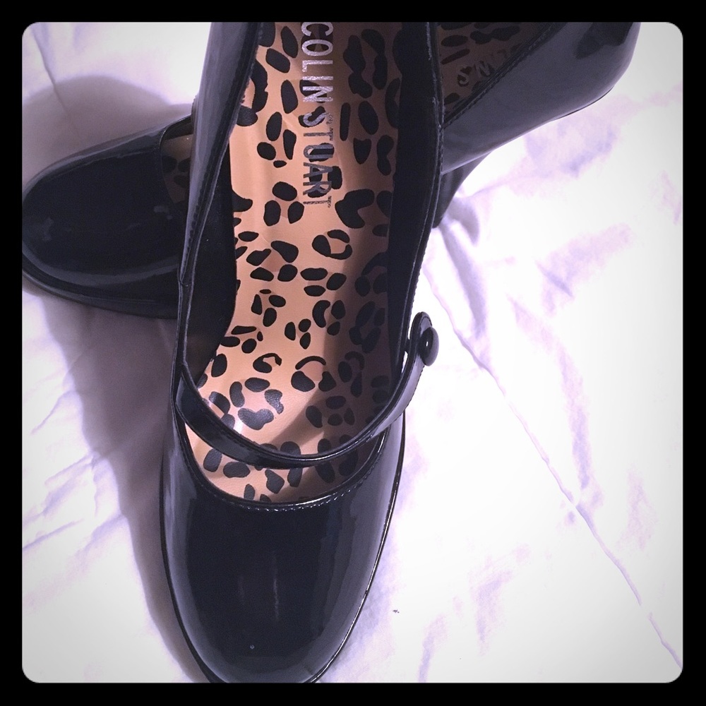 Colin Stuart black Patent Platform Heels